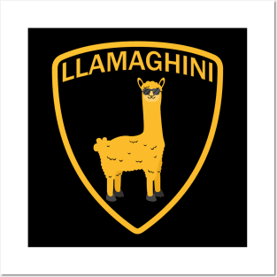 Cool Llamaghini Design Posters and Art